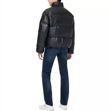 CALVIN KLEIN Jeans Short Loose Zip Cotton Jacket Black