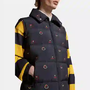 Moncler x Palm Angels FW23 Embroidered Nylon Vest Navy Red