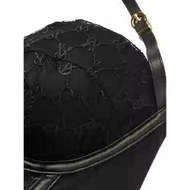 Victoria's Secret Very Sexy VS Logo Embroidery Balconette Faux-Leather Trim