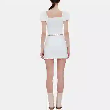 NOT YOUR ROSE SS25 Corset crop blouse (White)