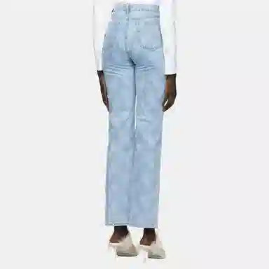 WE11DONE FW21 Paisley Print Jeans Blue