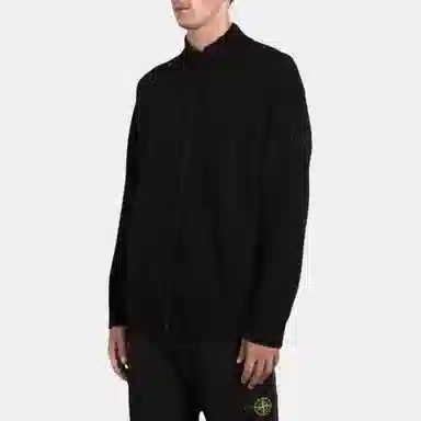 Stone Island Ghost Pieces Black Knit Zip Sweater