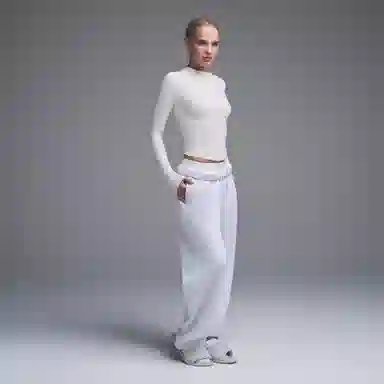 Skims Cotton Jersey Long Sleeve T-Shirt Marble