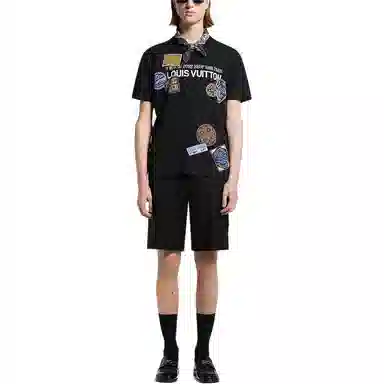 Louis Vuitton SS25 Logo Print T-Shirt Black