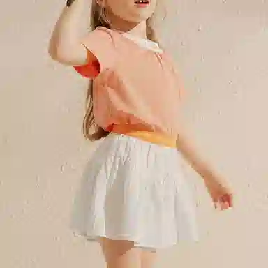 英氏 轻薄透气舒适儿童短裤 儿童款 金线素白