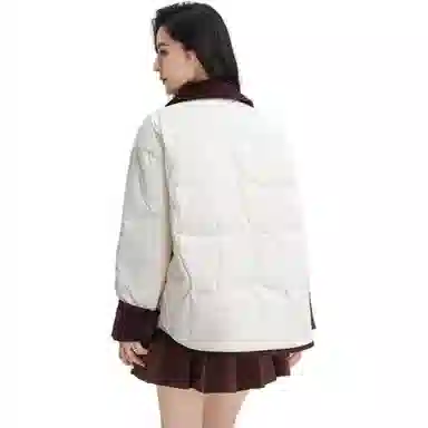 鸭鸭 保暖单排扣薄款长袖羽绒服 女