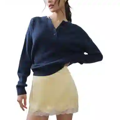 Abercrombie & Fitch Soft Knit Long Sleeve Navy