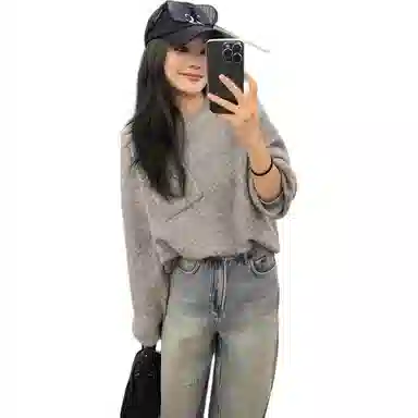 美洋 羊绒羊毛混纺圆领毛衣 女款