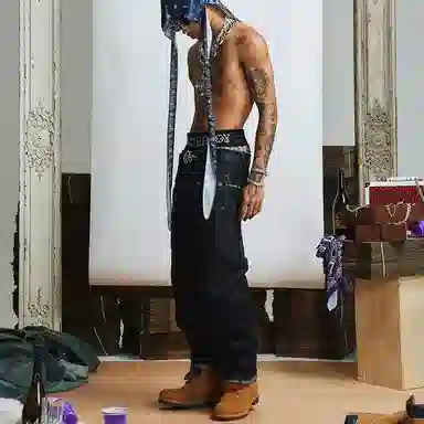 GLACIERBOY SS24 RAW DENIM BAGGY JEANSBaggy