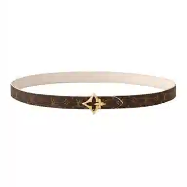 Louis Vuitton Leather Belt 2CM Beige Brown