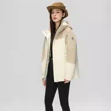 雅鹿 连帽短款宽松长袖纯色羽绒服 女款