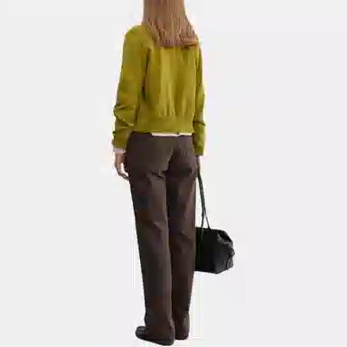 Dunst UNISEX CREWNECK KNIT CARDIGAN OLIVE KHAKI