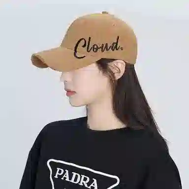 艾佳微 夏季字母刺绣大头围显脸小棒球帽 户外出行遮阳防晒百搭 棉 鸭舌帽 男女同款情侣款