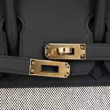 HERMES Birkin 25 H0 Gris misty SwiftToile H