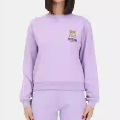 Moschino FW22 Teddy Logo Sweatshirt Purple
