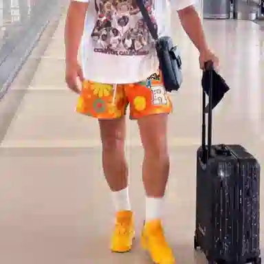 虫小绿 美式潮牌花朵宽松百搭休闲短裤 男女同款