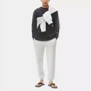 Alexander Wang Logo Knit Acid Wash Sweatshirt