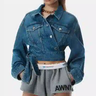 Alexander Wang SS25 Denim Wrap Jacket