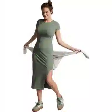 Victoria's Secret PINK CONTOUR RIBBED MIDI DRESS Forest Pine