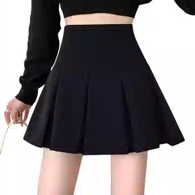 轻迎 高腰百褶裙显瘦美式学院风半身裙休闲短裙 女款