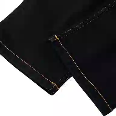 范思哲 五口袋字母刺绣长款牛仔裤 男款 黑色