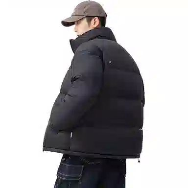 鸭鸭 户外运动韩系加厚保暖短款冬季外套纯色韩版休闲基础百搭立领面包羽绒服 男女同款