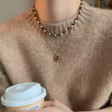 韵系 美拉德轻奢小众 玻璃 项链 女款