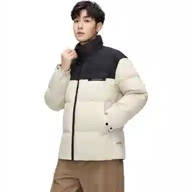 鸭鸭 休闲保暖面包服基础百搭短款加厚立领运动羽绒服 男款