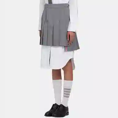 Thom Browne Pleated Mini Skirt Gray