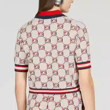 Gucci SS23 Logo Jacquard Polo Red