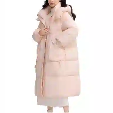 鸭鸭 加厚宽松纯色羽绒服 女款