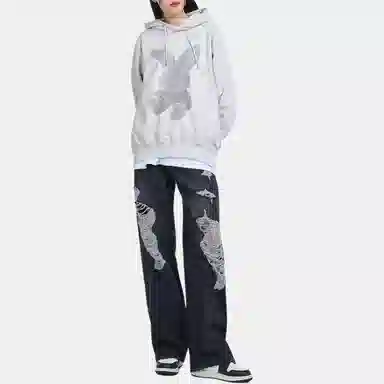 acme de la vie ADLV Bunny Print Hoodie Gray