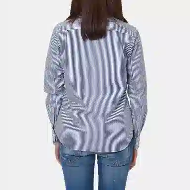 CDG Play Striped Black Heart Long Sleeve Shirt