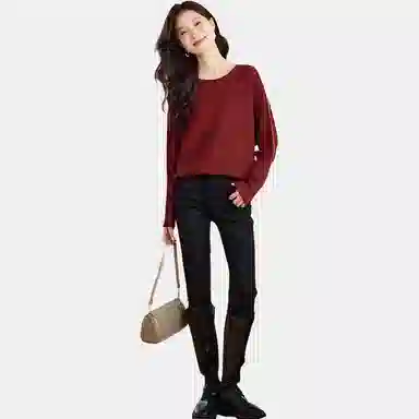 曲韩 圆领简约通勤针织衫 女款