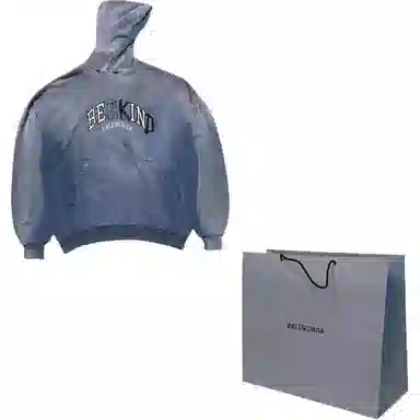 Balenciaga Logo Gradient Hoodie Blue