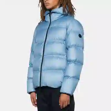 Moncler Hooded Zip Jacket Light Blue