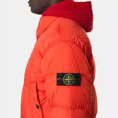 Stone Island Badge Collar Jacket Scarlet
