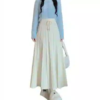 恒源祥 时尚百搭纯色百褶裙休闲长裙 女款