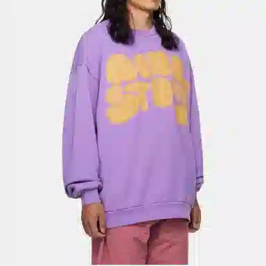 Acne Studios FW22 Logo Embroidered Crewneck Sweatshirt Purple