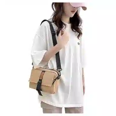 彤彤兔 韩版时尚潮流 尼龙 单肩斜挎包 男女同款情侣款 黑色/白色/卡其/浅灰