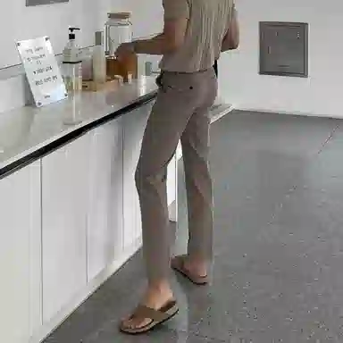 我是大卫 纯色基础款简约高街修身西裤垂感直筒休闲裤 男女同款