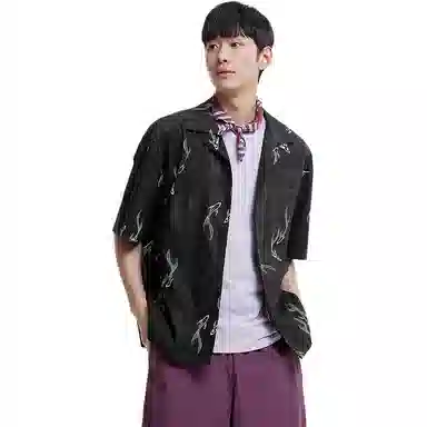 森马 舒适透气短袖衬衫 男款