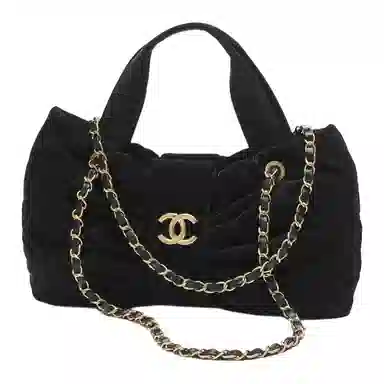 Chanel 25K Velvet Bow Nylon Tote