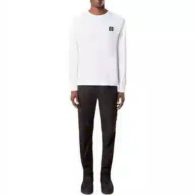 Stone Island Slim Logo Crewneck Long Sleeve Tee