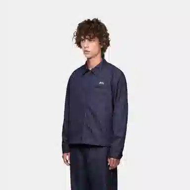 Stussy x CDG Striped Coach Jacket Blue