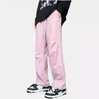 杜克恩 纯色中腰宽松冲锋裤 男款