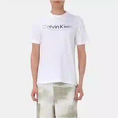 Calvin Klein Logo Print Crewneck T-Shirt White