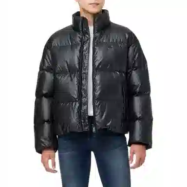 CALVIN KLEIN Jeans Short Loose Zip Cotton Jacket Black