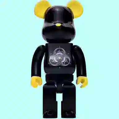 BE@RBRICK x Fragment Design INNERSECT 2018 Black Yellow 100% 7cm