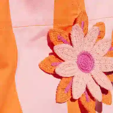 adidas Classic Logo Cotton Shoulder Bag Pink Orange